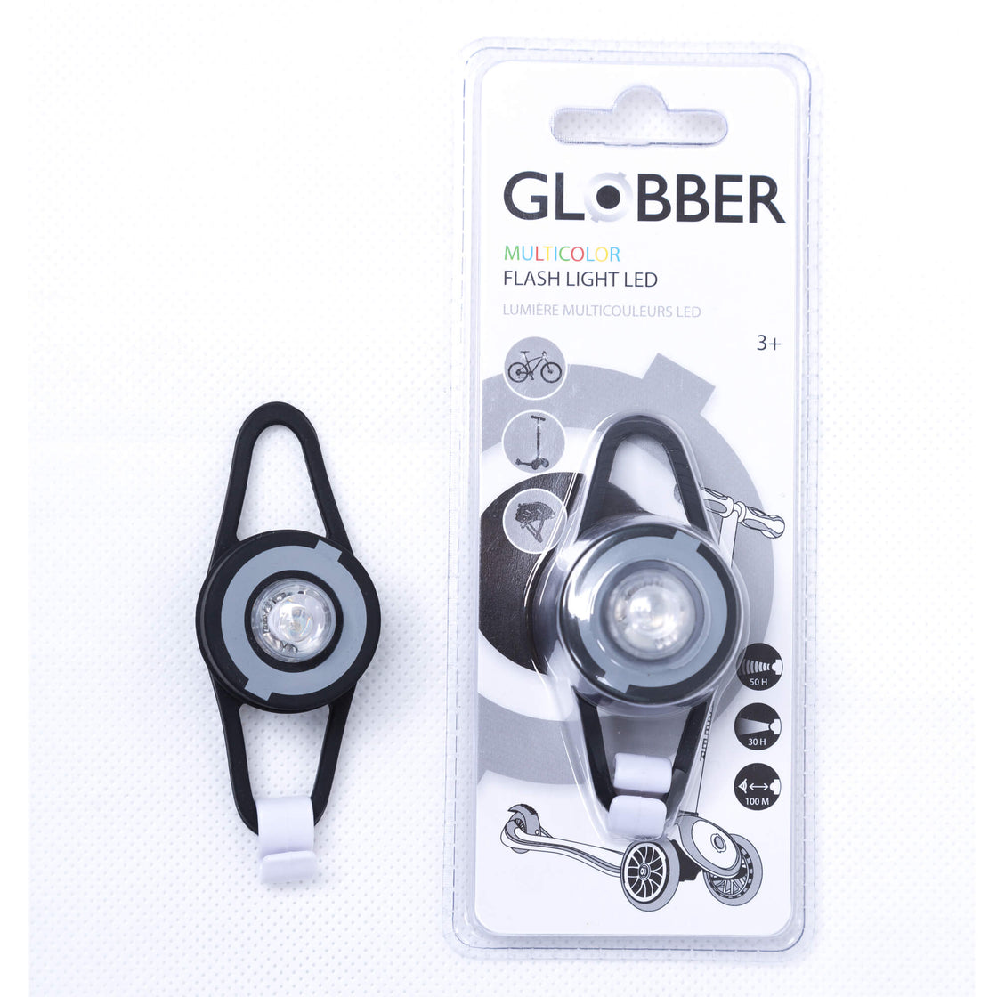 LED Safety Flash Light - Black - Globber.co.uk